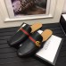 Gucci Pincetown Double G Calfskin Web Strap Men's Slipper 469891 Black 2017