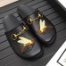 Gucci Horsebit Detail Embroidered Bee Leather Men's Slipper Black 2017