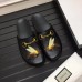 Gucci Horsebit Detail Embroidered Bee Leather Men's Slipper Black 2017