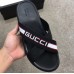 Gucci Men's Crossover Slide Sandals Stripe Black 2019