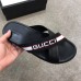 Gucci Men's Crossover Slide Sandals Stripe Black 2019