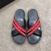 Gucci Men's Crossover Slide Sandals Stripe Red 2019