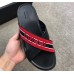 Gucci Men's Crossover Slide Sandals Stripe Red 2019