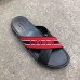 Gucci Men's Crossover Slide Sandals Stripe Red 2019