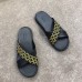 Gucci Men's Crossover Slide Sandals Yellow G Logo 2019