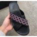 Gucci Men's Crossover Slide Sandals Pink G Logo 2019