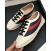 Gucci Leather Low-top For Men Sneaker With Web 483266 White 2017