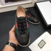 Gucci Leather Low-top For Men Sneaker With Web 483266 Black 2017