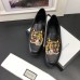 Gucci Leather Men's Loafer With Embroidered Tiger Black