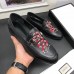 Gucci Leather Men's Loafer With Embroidered Kingsnake Black