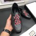 Gucci Leather Men's Loafer With Embroidered Kingsnake Black