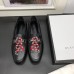 Gucci Leather Men's Loafer With Embroidered Kingsnake Black