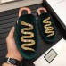 Gucci Green Velvet Evening Slipper With Snake