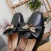 Gucci Black Leather Ballet Flat With Bow