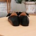 Gucci Black Leather Ballet Flat With Bow