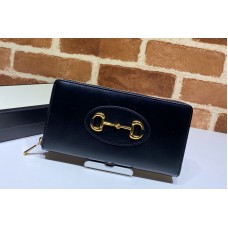 Gucci 621889 Gucci 1955 Horsebit zip around wallet in Black leather