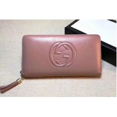 Gucci 308004 Soho Original Leather Zip Around Wallets Pink