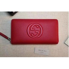 Gucci 308004 Soho Original Leather Zip Around Wallets Red