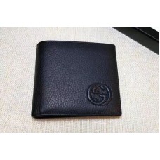 Gucci 322114 Calfskin Leather Bi-fold Wallet Black