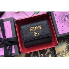 Gucci 524294 Leather wallet with bow Black