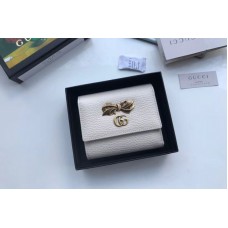 Gucci 524294 Leather wallet with bow White