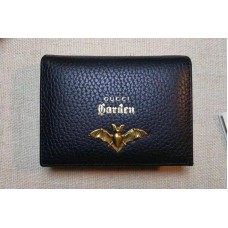 Gucci Garden Bat Leather Card Case 516938 Black