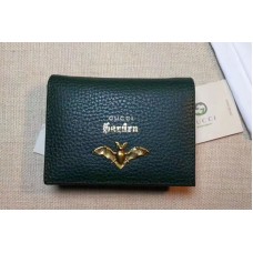 Gucci Garden Bat Leather Card Case 516938 Green