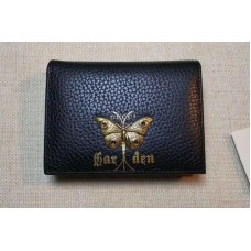 Gucci Garden Butterfly Leather Card Case 516938 Black