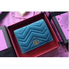 Gucci GG Marmont Card Case 466492 Light Blue