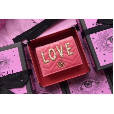 Gucci GG Marmont With Love Card Case 466492 Pink