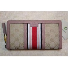 Gucci Rania GG Canvas Zip Around Wallets 353651 Pink