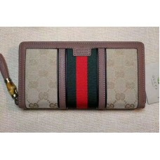 Gucci Rania GG Canvas Zip Around Wallets 353651 Pink