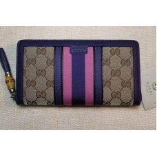 Gucci Rania GG Canvas Zip Around Wallets 353651 Purple