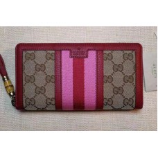 Gucci Rania GG Canvas Zip Around Wallets 353651 Red