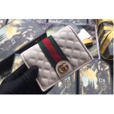 Gucci 536453 Leather card case with Double G White Quilted leather