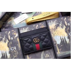 Gucci 536454 Leather card case with Double G Black