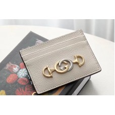 Gucci 570679 Zumi grainy leather card case White grainy leather