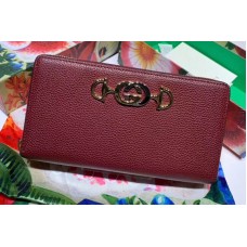 Gucci 570661 Zumi zip around wallet Bordeaux Leather