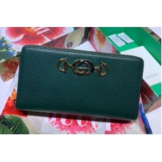 Gucci 570661 Zumi zip around wallet Green Leather