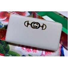 Gucci 570661 Zumi zip around wallet White Leather