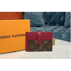 Louis Vuitton M61730 LV Card Holder Wallet Monogram Canvas And Red Calf Leather