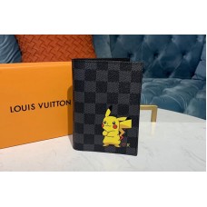 Louis Vuitton N60154 LV Passport Cover Wallet Damier Graphite Canvas