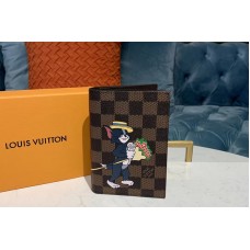 Louis Vuitton M64411 LV Passport Cover Wallet Damier Ebene Canvas With Tom And Jerry