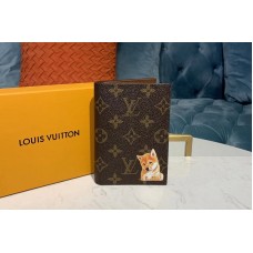 Louis Vuitton M64411 LV Passport Cover Wallet Monogram canvas With Dog