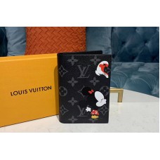 Louis Vuitton M64411 LV Passport Cover Wallet Monogram Eclipse Canvas With Mickey