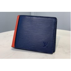 Louis Vuitton M68716 LV Multiple Wallet in Blue/Green Epi Leather