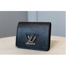 Louis Vuitton M64414 LV Twist compact wallet in Black Epi leather