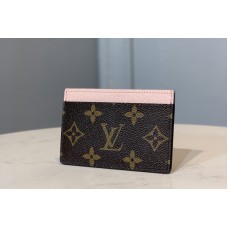 Louis Vuitton M60703 LV Card Holder in Light Pink Monogram Canvas