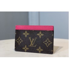 Louis Vuitton M60703 LV Card Holder in Pink Monogram Canvas