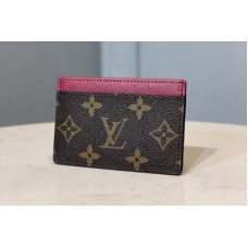 Louis Vuitton M60703 LV Card Holder in Red Monogram Canvas